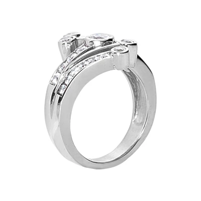 Platinum Round Diamond Right Hand Ladies Ring 0.75ct 4 Platinum Round Diamond Right Hand Ladies Ring 0.75ct - Image 2