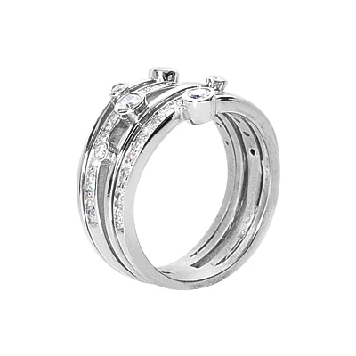 Platinum Round Diamond Right Hand Women's Ring 0.40ct 4 Platinum Round Diamond Right Hand Women's Ring 0.40ct - Image 2