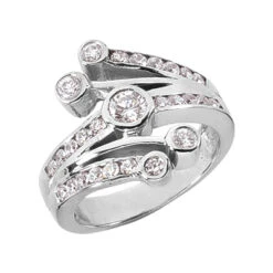 Platinum Round Diamond Right Hand Women's Ring 0.95ct