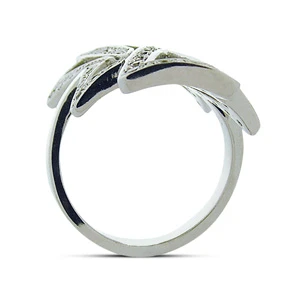Platinum Round Diamond Right Hand Women's Ring 1.03ct 4 Platinum Round Diamond Right Hand Women's Ring 1.03ct - Image 2