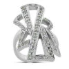 Platinum Round Diamond Right Hand Women's Ring 1.03ct
