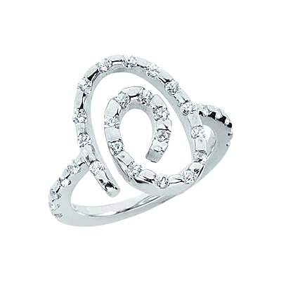 Platinum Swirl Diamond Ladies Ring 0.45ct 3 Platinum Swirl Diamond Ladies Ring 0.45ct