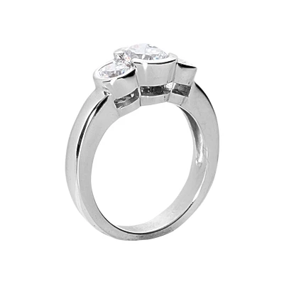 Thin Platinum Women's Diamond Ring 1.50ct 4 Thin Platinum Women's Diamond Ring 1.50ct - Image 2