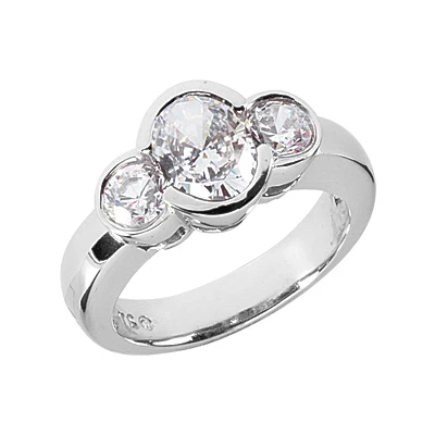 Thin Platinum Women's Diamond Ring 1.50ct 3 Thin Platinum Women's Diamond Ring 1.50ct