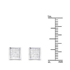 Princess Cut Diamond Earrings 0.5ct 14K White Gold 12 Princess Cut Diamond Earrings 0.5ct 14K White Gold -H'Hen Sale Store princess cut diamond earrings 053ct 14k p 44758 rulerwh