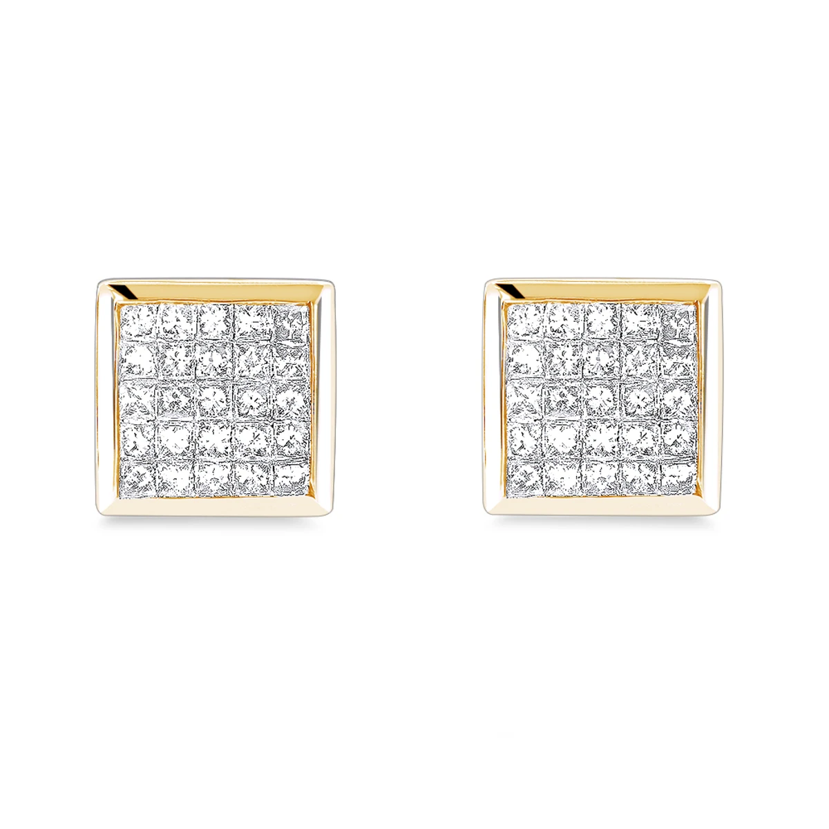Princess Cut Diamond Earrings 0.5ct 14K White Gold 4 Princess Cut Diamond Earrings 0.5ct 14K White Gold - Image 2
