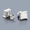Princess Cut Diamond Earrings 0.95ct 14K White Gold