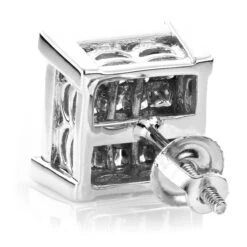 Princess Cut Diamond Earrings Studs 14K White Gold 1.38ct -H'Hen Sale Store princess cut diamond earrings 14k 138ct p 45691 backwh