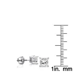 Princess Cut Diamond 18K Gold Stud Earrings 1.50ct -H'Hen Sale Store princess cut diamond platinum stud earrings 150ct rulerwh