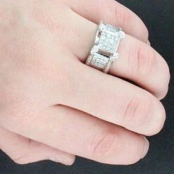 Princess Cut Diamond 14K White Gold Engagement Ring 1.27ct -H'Hen Sale Store princess cut diamond rings 14k engagement ring 127ct p 35865bod