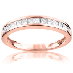 Thin Princess Cut Diamond Wedding Band 0.59ct 14K White Gold -H'Hen Sale Store princess cut diamond wedding band 059ct 14k gold ro