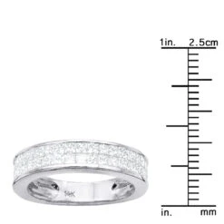 Thin Princess Cut Diamond Wedding Band 1 Carat 14K White Gold -H'Hen Sale Store princess cut diamond wedding band 092ct 14k p 40588 rulerwh