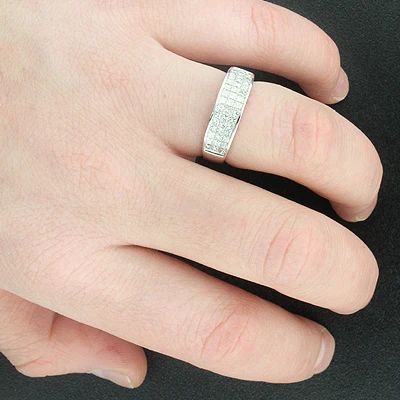 Princess Cut Diamond Wedding Band 1.27ct 14K White Gold 5 Princess Cut Diamond Wedding Band 1.27ct 14K White Gold - Image 3