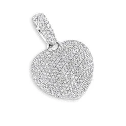 Puffed Diamond Heart Necklace 14K Yellow Gold 0.92ct -H'Hen Sale Store puffed diamond heart necklace 14k gold 092ct p 22302 wh