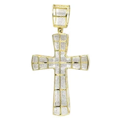 Puffed 10K Yellow Gold Diamond Cross Pendant 3.25ct Gold -H'Hen Sale Store puffed gold diamond cross pendant 325ct 10k backye