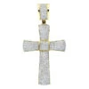 Puffed 10K Yellow Gold Diamond Cross Pendant 3.25ct Gold