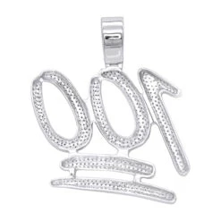 10K White Gold 100% Emoji Large Diamond Pendant For Men 1.75ct By Luxurman -H'Hen Sale Store real 10k gold 100 large diamond pendant for men 175ct by luxurman backwh