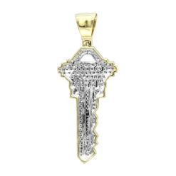 10K Yellow Gold Diamond Key Pendant For Men By Luxurman 0.65ct -H'Hen Sale Store real 10k gold diamond key pendant for men by luxurman 065ct backye