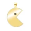 14K Yellow Gold Pacman 2 Carat White & Black Diamond Pendant For Men -H'Hen Sale Store real 14k gold custom made pacman 2 carat white black diamond pendant for men 000935 mainye