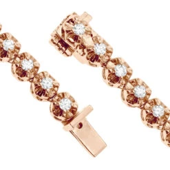 14K Yellow Gold Round Prong Set Diamond Tennis Chain Necklace For Men 13ct -H'Hen Sale Store real 14k gold round prong set diamond tennis chain necklace for men 13ct clasp rose