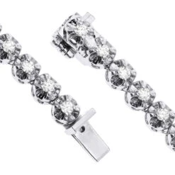 14K Yellow Gold Round Prong Set Diamond Tennis Chain Necklace For Men 13ct -H'Hen Sale Store real 14k gold round prong set diamond tennis chain necklace for men 13ct clasp white