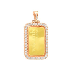 24K Yellow Gold Suisse Bar Diamond Dog Tag Pendant For Men Customizable 2.2ct -H'Hen Sale Store real 24k gold suisse bar diamond dog tag pendant for men customizable 22ct 018022 ro