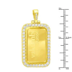 24K Yellow Gold Suisse Bar Diamond Dog Tag Pendant For Men Customizable 2.2ct -H'Hen Sale Store real 24k gold suisse bar diamond dog tag pendant for men customizable 22ct 018022 rulerye 20210911
