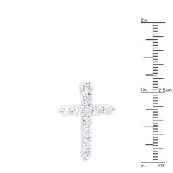 Real Diamond Cross Necklace 14K White Gold 2.5 Carat Cross Pendant -H'Hen Sale Store real diamond cross necklace 14k gold 25 carat cross pendant 000810 rulerwh