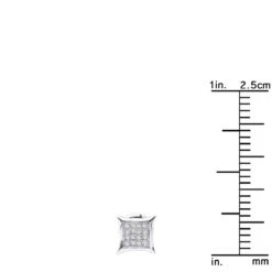 Real Diamond Earrings 10K White Gold Round Diamond Studs .1ct -H'Hen Sale Store real diamond earrings 10k gold round diamond studs 18ct rulerwh