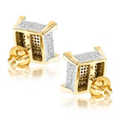 14K Yellow Gold Diamond Stud Earrings 0.85ct -H'Hen Sale Store real diamond earrings 14k diamond stud earrings 115 p 6905 backye