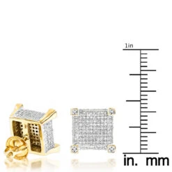 14K Yellow Gold Diamond Stud Earrings 0.85ct -H'Hen Sale Store real diamond earrings 14k diamond stud earrings 115 p 6905 rulerye