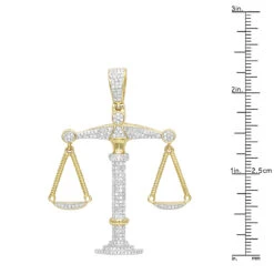 10K Yellow Gold Diamond Libra Pendant 1.1ct By Luxurman 13 10K Yellow Gold Diamond Libra Pendant 1.1ct By Luxurman -H'Hen Sale Store real gold zodiac jewelry 10k gold diamond libra pendant 11ct by luxurman rulerye