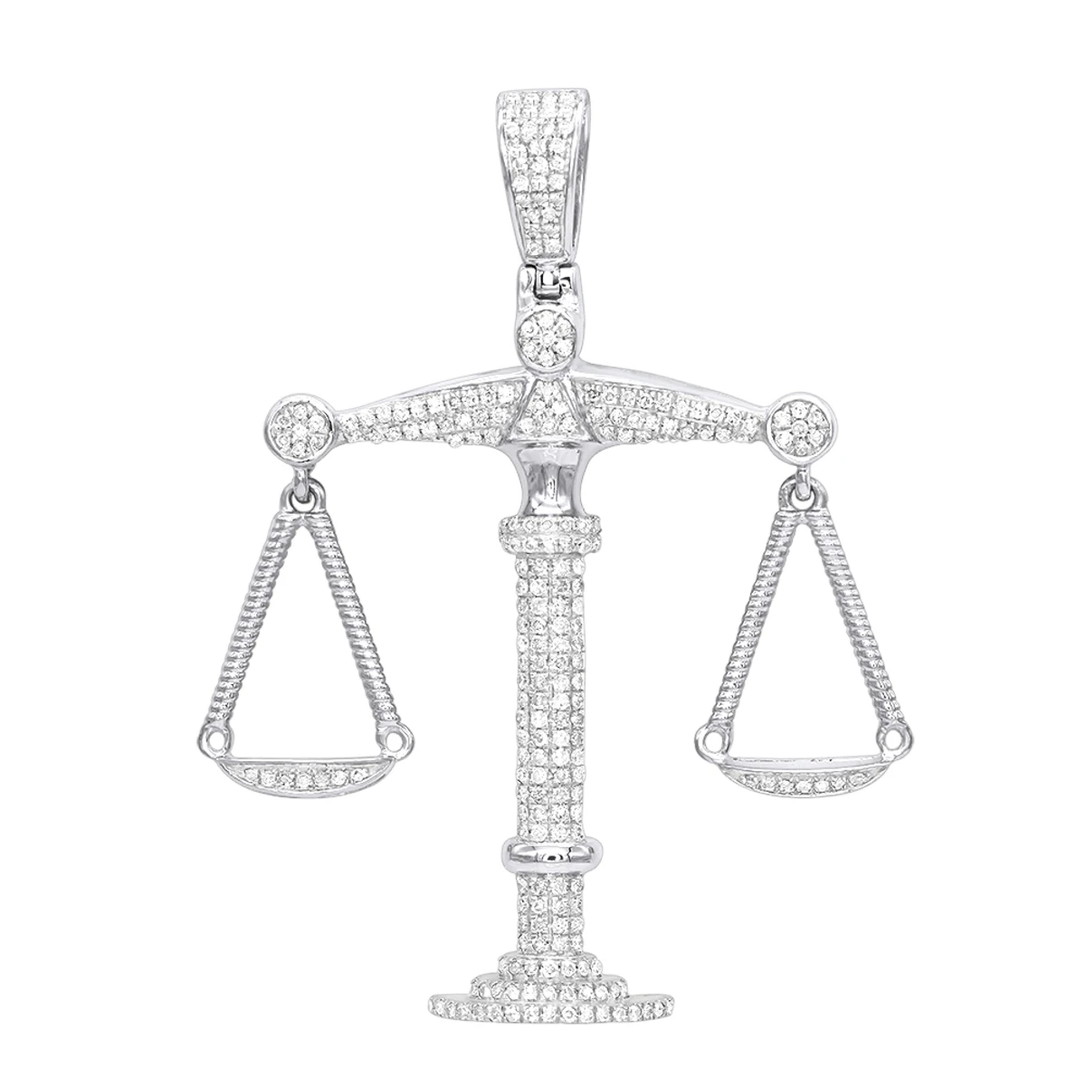 10K Yellow Gold Diamond Libra Pendant 1.1ct By Luxurman 4 10K Yellow Gold Diamond Libra Pendant 1.1ct By Luxurman - Image 2