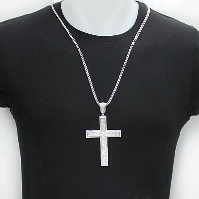 Real Hip Hop Sterling Silver Diamond Cross Pendant 2.45ct 6 Real Hip Hop Sterling Silver Diamond Cross Pendant 2.45ct - Image 4