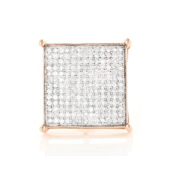 Real Hip Hop 10K Yellow Gold Men's Diamond Oversized Stud Earring 0.6ct -H'Hen Sale Store real hip hop jewelry10k gold mens diamond oversized stud earring 06ct ro