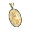 10K Yellow Gold Blue Diamond Praying Hands Pendant 0.36ct -H'Hen Sale Store religious jewelry 10k gold blue diamond praying hands pendant 036ct mainye