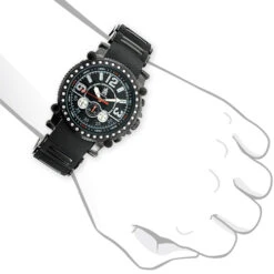 Richard & Co Men's Diamond Black Watch 1.0ct -H'Hen Sale Store richard co mens diamond black watch 10ct 3