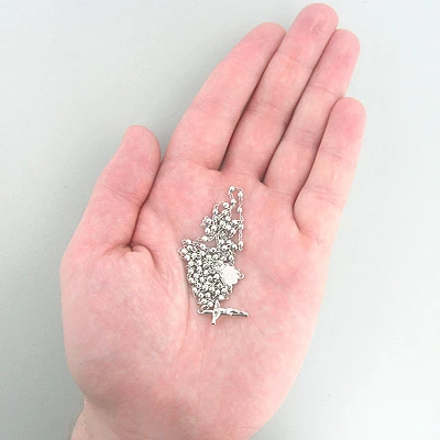 Rosary Beads 14K White Gold Small Rosary Bead Necklace 4 Rosary Beads 14K White Gold Small Rosary Bead Necklace - Image 2