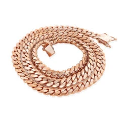 14K Rose Gold Miami Cuban Link Curb Chain 9.5mm 22-40in -H'Hen Sale Store rose gold miami cuban link curb chain 14k 95mm 22 40in 4