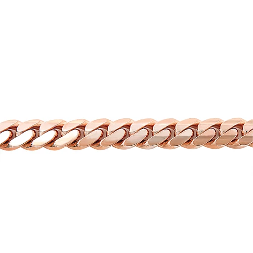14K Rose Gold Miami Cuban Link Curb Chain Bracelet 9.5mm 7.5-9in 3 14K Rose Gold Miami Cuban Link Curb Chain Bracelet 9.5mm 7.5-9in - Image 2