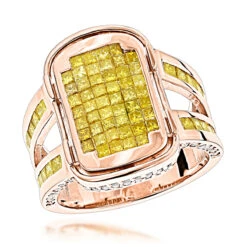 Unique 14K Yellow Gold Yellow Diamond Ring Gold 2.58ct 10 Unique 14K Yellow Gold Yellow Diamond Ring Gold 2.58ct -H'Hen Sale Store rose gold yellow diamond ring 14k 258ct p 43220 ro
