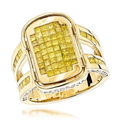Unique 14K Yellow Gold Yellow Diamond Ring Gold 2.58ct