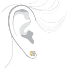 Round Cluster Diamond Earrings Studs 0.75ct 14K Yellow Gold -H'Hen Sale Store round cluster diamond earrings studs 063ct 14k gold bodye