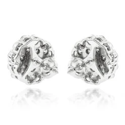 Round Diamond Cluster Earrings 14K White Gold 4.02ct -H'Hen Sale Store round diamond cluster earrings in 14k gold 402ct p 6104 backwh