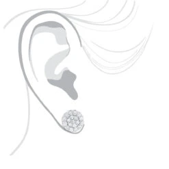 Round Diamond Cluster Earrings 14K White Gold 4.02ct -H'Hen Sale Store round diamond cluster earrings in 14k gold 402ct p 6104 bodwh