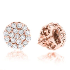 Round Diamond Cluster Earrings 14K White Gold 4.02ct -H'Hen Sale Store round diamond cluster earrings in 14k gold 402ct p 6104 ro