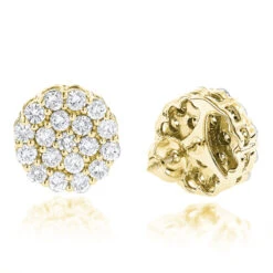 Round Diamond Cluster Earrings 14K White Gold 4.02ct -H'Hen Sale Store round diamond cluster earrings in 14k gold 402ct p 6104 ye