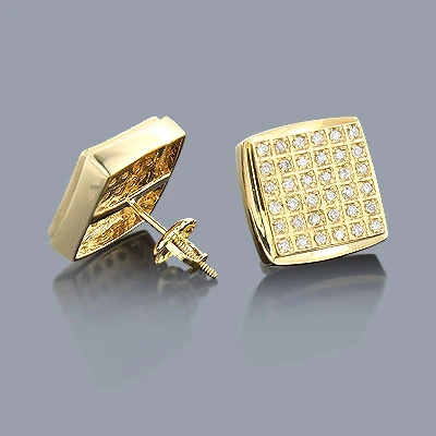 Round Diamond Earrings 14K Yellow Gold 0.51ct 3 Round Diamond Earrings 14K Yellow Gold 0.51ct