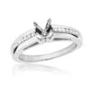 Round Diamond Engagement Ring Setting 0.25ct 14K White Gold Mounting