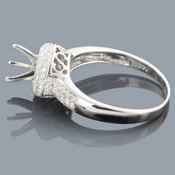 Halo Round Diamond Engagement Ring Setting 0.49ct 14K White Gold -H'Hen Sale Store round diamond engagement ring setting 049ct 14k gold p 47542back